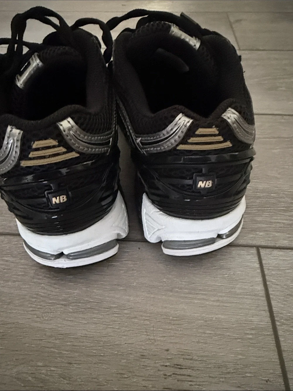 new balance mint condition  Black and Silver Athletic Sneakers - Style